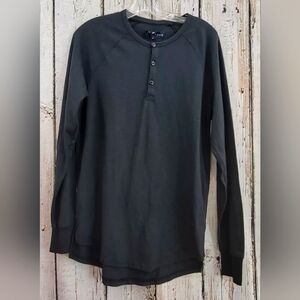 Men's Small Five Four Black Baseball Style‎ Long Sleeve Shirt Tee T-Shirt Top